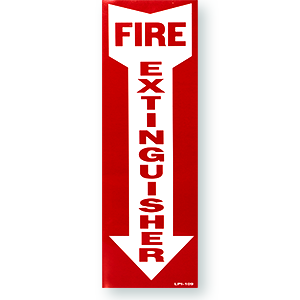 Vinyl fire extinguisher sign